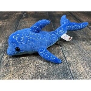 Girl Scouts ABC Bakers Go Bright Ahead Blue Glitter Dolphin Plush!